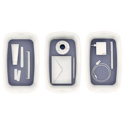 Opbevaringsboks Leitz MyBox Small m/låg hvid/grå