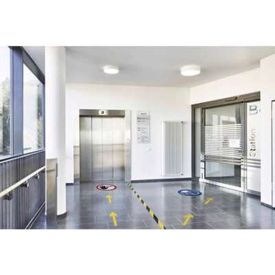 Skilt mundbind påbudt Ø43 blå aft.