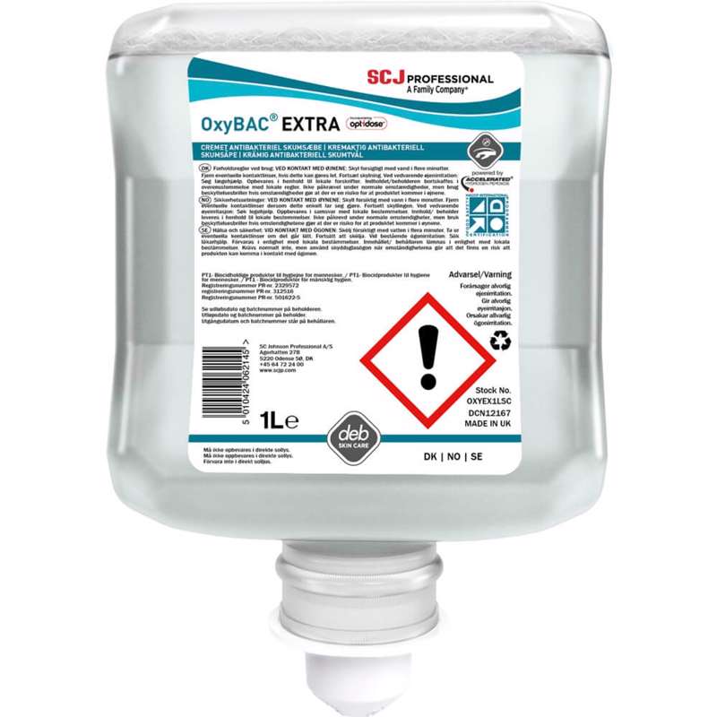Skumsæbe Deb Oxybac Extra refill 1L