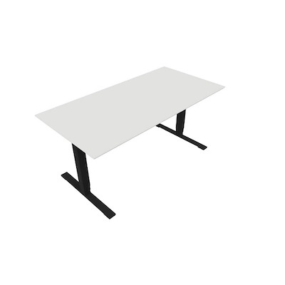 Hæve/sænke bord Dencon 03504 1600x800 sort stel hvid lam pl