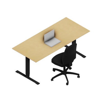 Hæve-sænkebord Dencon 03502 1800x800 sort stel bøg pl