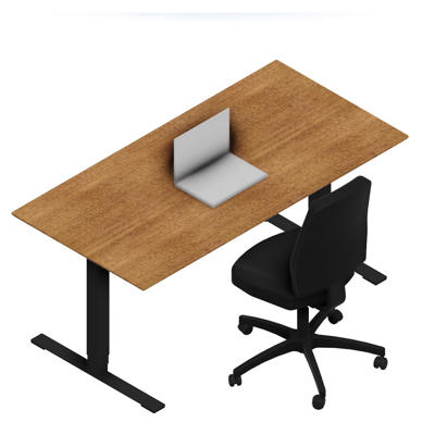 Hæve-sænke bord Dencon V3504 1600x800 sort stel valnød pl