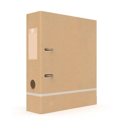 Brevordner A4 80mm Touareg genbrugs karton Nature beige/hvid