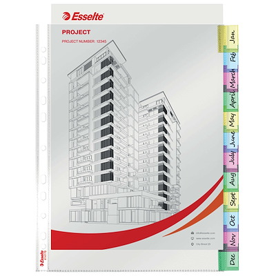 Plastlomme A4 Maxi index 12-delt flerfarvet /10