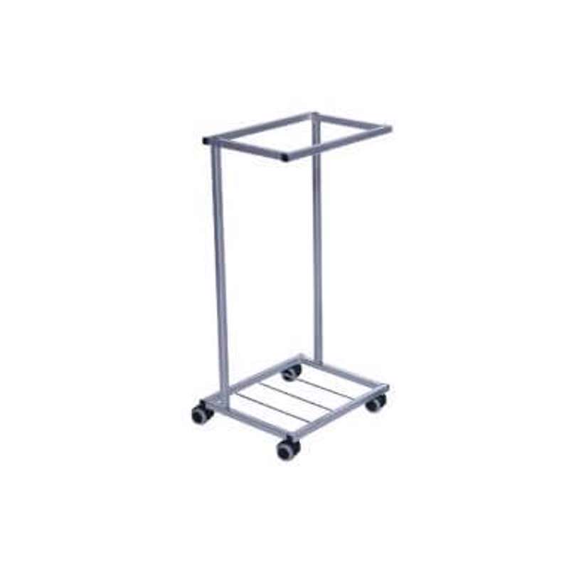 Affaldsstativ u/låg 100L sølvfarvet