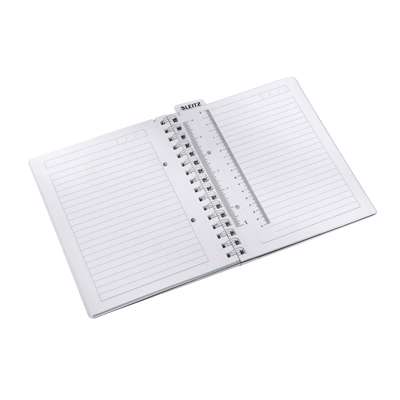 Notesbog Leitz WOW PP A5 lin m/hul 80g 80 blade blå