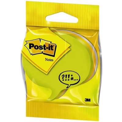 Post-it notes Kubus taleboble ass. farver