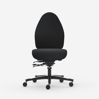 Kontorstol Malm R4 høj m. dux, blankt kryds, sort select