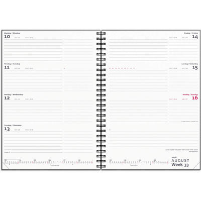 A5 International ugekalender tværf. sort genbrugskarton 2026