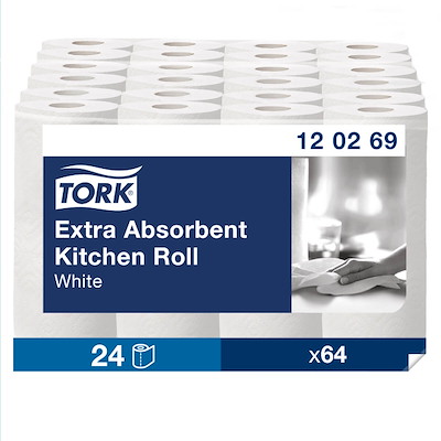 Køkkenrulle Tork Ekstra Plus K1 2-lag 15,4m 120269 24 rl/pk