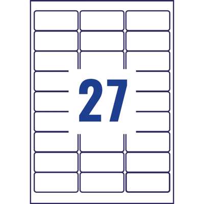 Navneskilt L4784-20 A4 ark 29,6x63,5mm hvid