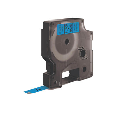 Labeltape DYMO D1 9mm sort på blå