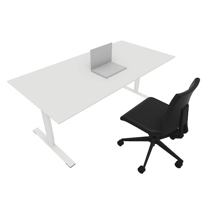 Hæve/sænke bord Dencon 0595/12214 1800x900 hvidt/hvid lam