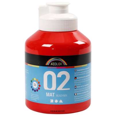 Akrylmaling A-Color Creas 500ml rød mat 02
