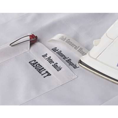 Labeltape Brother TZeFA3 12mm blå på hvid stoftape