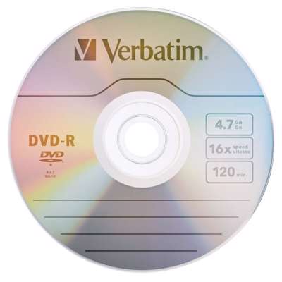 DVD-R Verbatim* 4.7 GB 16x 120 min pk/50 stk inkl. afgift