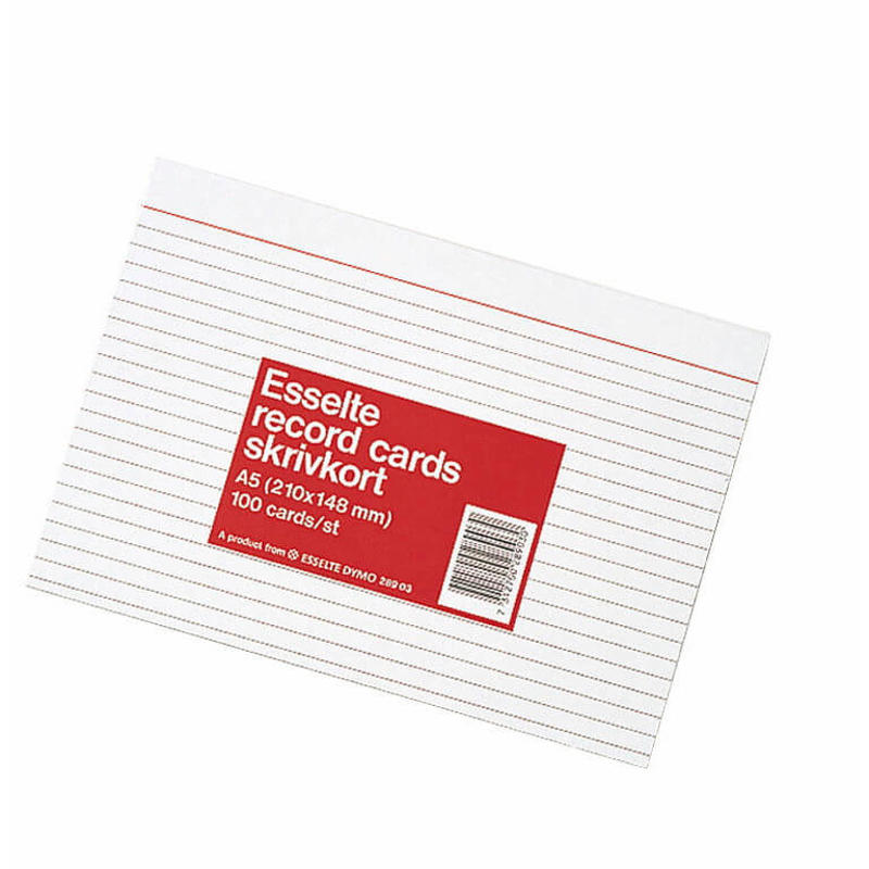 Kartotekskort A6, lin., hvid, 28902