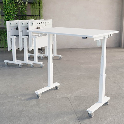 Hæve-sænkebord Flip Top ConSet 120x80 hvid/hvid