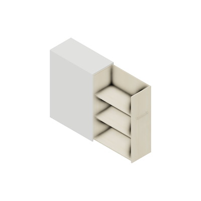 Udtræksskab Dencon Delta45 2369 110x40x80 hvid/ahorn