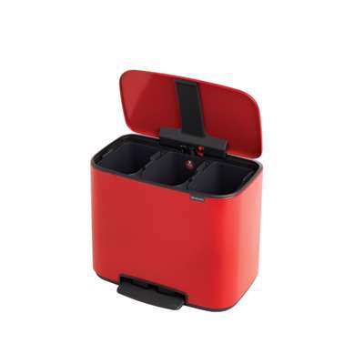 Pedalspand Brabantia Bo 3x11 liter passion rød