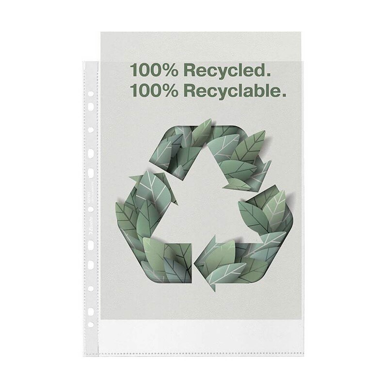Plastlomme A4 Esselte recycled 0,10mm præget 50stk/