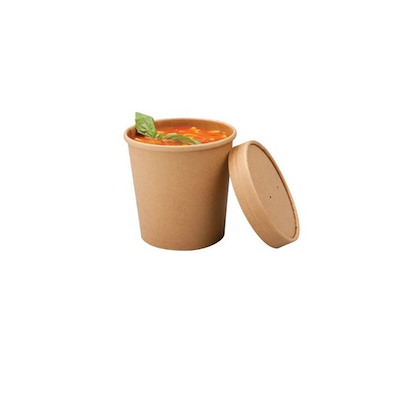 Papbæger Soup-To-Go 450 ml Ø97/75x100mm brun pk./500