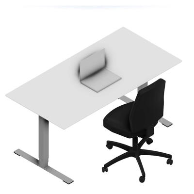 Hæve-sænke bord Dencon V3504 1600x800 alu stel hvid lam pl