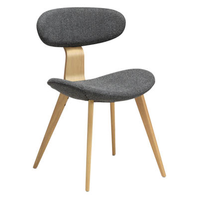 Stol Buckle Pebble grå boucle stof /hvidvasket eg stoleben