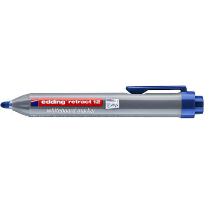 Whiteboard marker Edding Retract 12 rund spids, blå