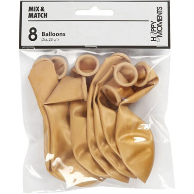 Ballon Creas Ø23 guld /8 stk.
