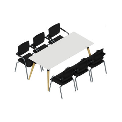 Konferencebord Dencon XL 1926 180x80 HPL hvid/eg