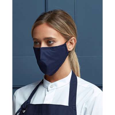 Mundbind stof / bomuld 3-lags m/næsekl. navy blå