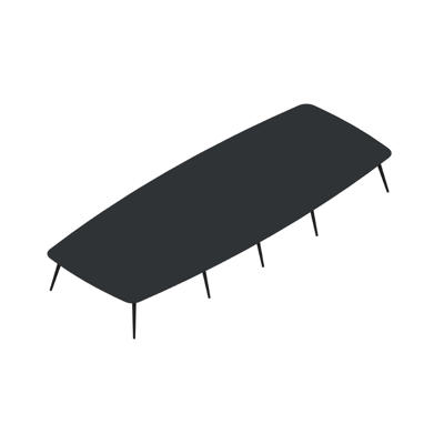 Konferencebord Dencon XL 1908 600x240 HPL sort/sort