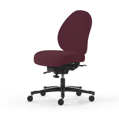 Kontorstol Malm R4 Medium Dux sæde blank kryds, rød fame