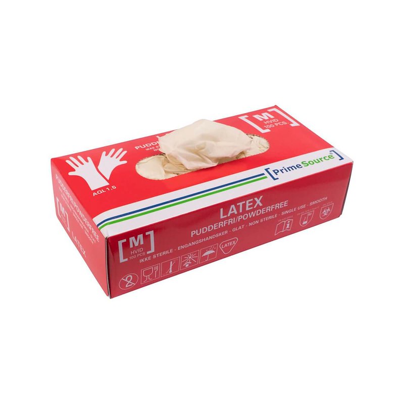 Latexhandsker medium pudderfri 100stk/pak