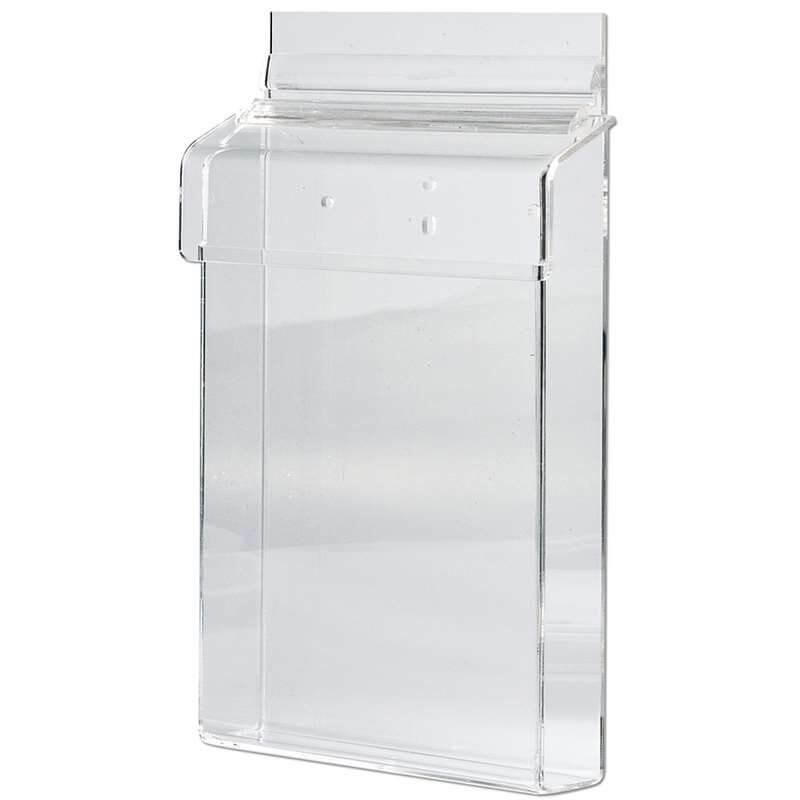 Brochureholder A5 udendørs t/væg klar akryl m/låg