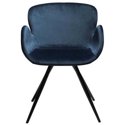 Stol Gaia velour stof Midnight blue/sort stoleben