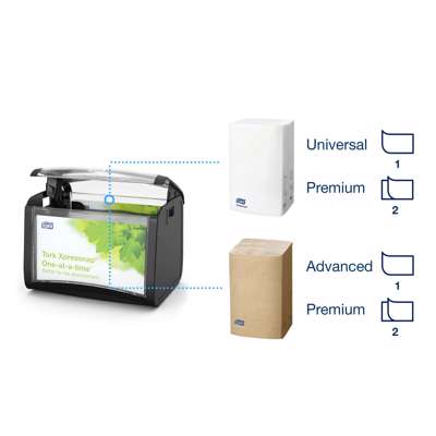 Dispenser bordservietter Tork sort/klar N4 IF serviet 272611