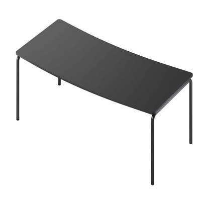 Kantinebord FourReal 74S 180x80cm afru. hj. varmgrå/sort