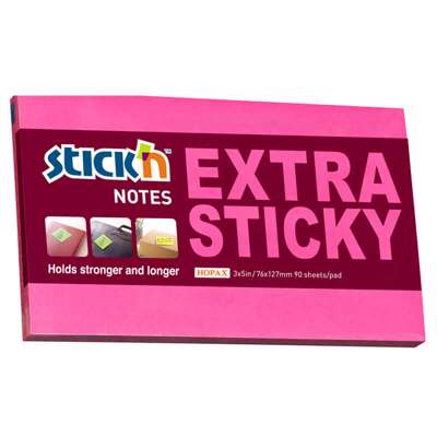 Notes Stick'N Extra Sticky rød 76x127mm 90bl. 12blk/pk