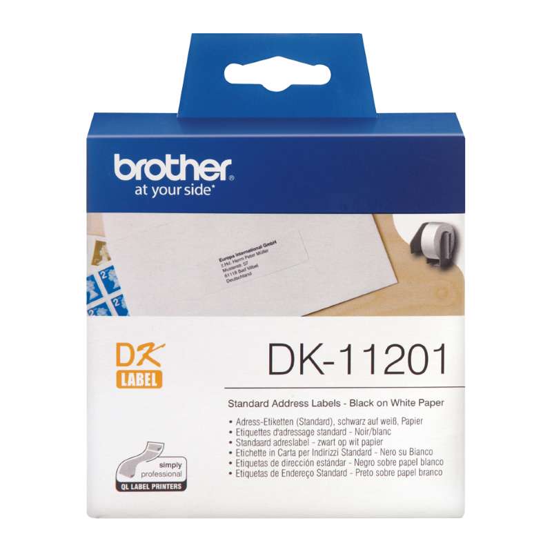 Label Brother hvid DK11201 29x90mm adresse 400stk/pk
