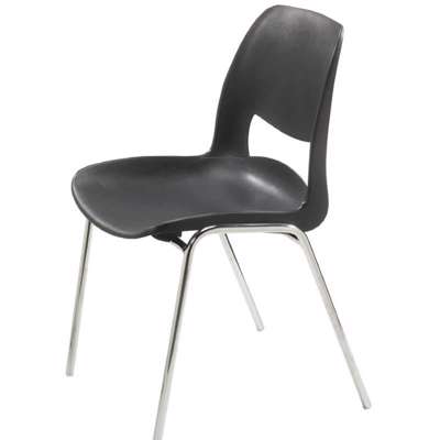 Kantinestol Mo antracit krom stel