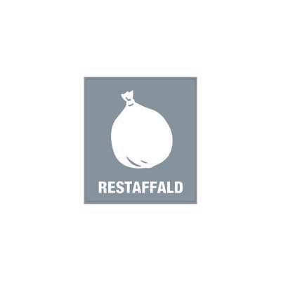 Piktogram affaldssortering Bica RESTAFFALD 15x15cm Hvid/klar