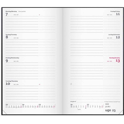 City Week Planner 2027 Mayland tværformat sort vinyl