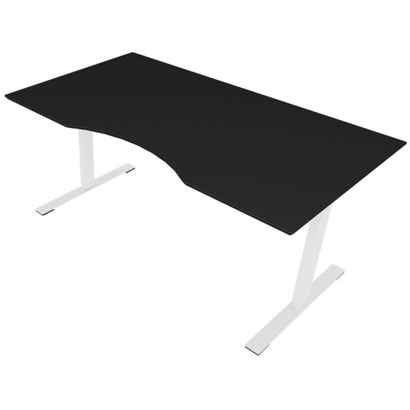 Hæve/sænkebord Dencon 03597/0395 160x90/bue sort softlam alu