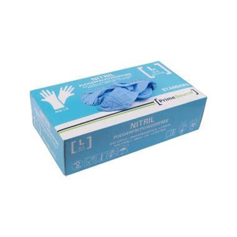 Nitrilhandsker Prime large blå pudderfri 100stk/pak