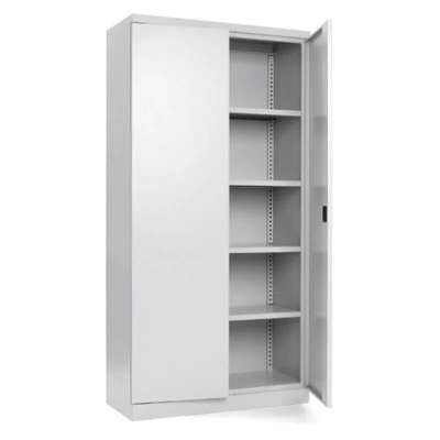 Kontorskab 1990x1000x435mm m. 4 hylder, lysgrå