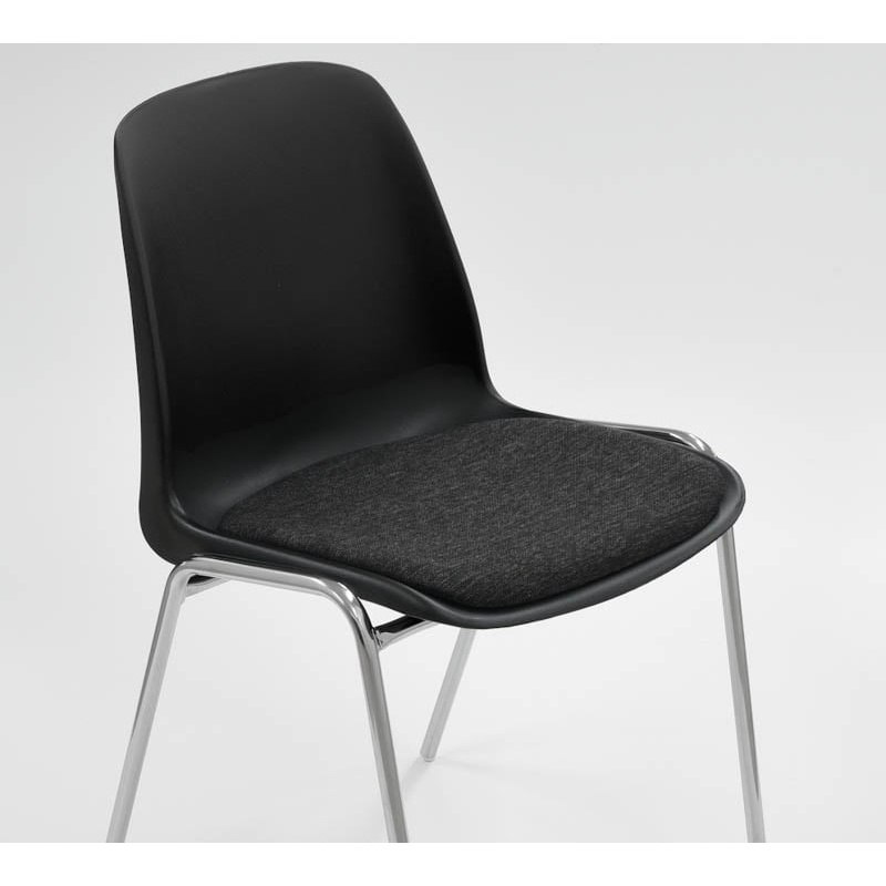 Stabelstol LifeTime Premium m/sort polster sæde sort