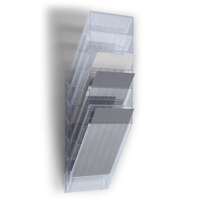 Brochureholder Flexiboxx A4 klar 6 fag stående t/væg