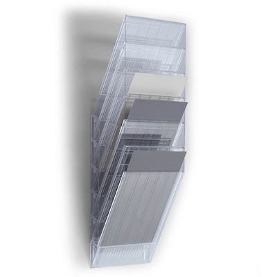 Brochureholder Flexiboxx A4 klar 6 fag stående t/væg